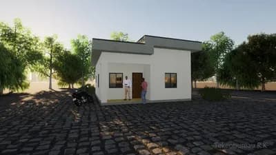 Zij-aanzicht Moderne Bungalow Type A
