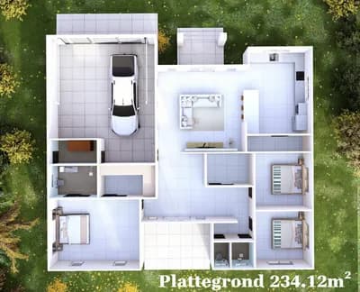 Plattegrond Moderne Bungalow Type A